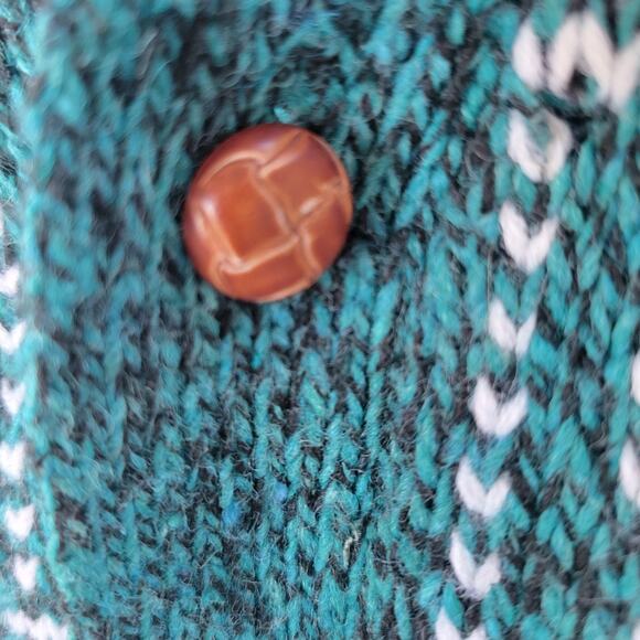 Peconic Bay Traders Cardigan Sweater Men's Size M Green Grandpa Vintage Wool Ble - Picture 4 of 8